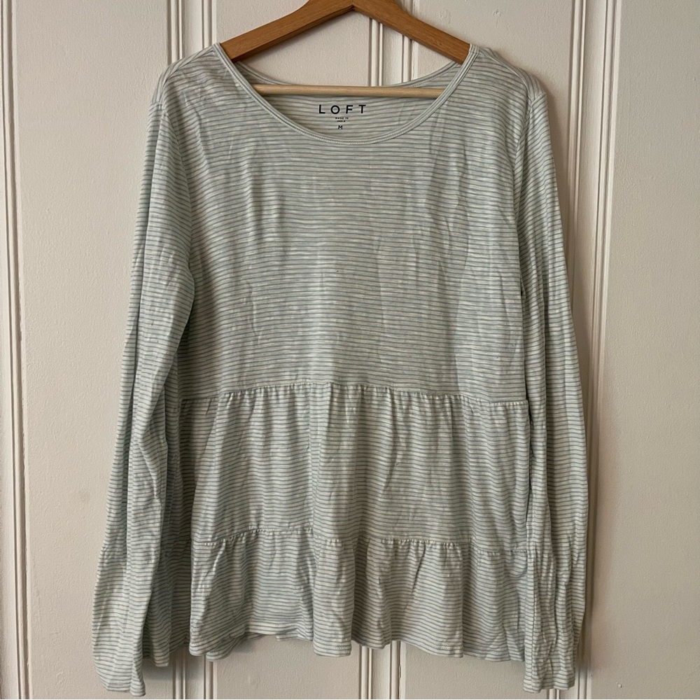 LOFT striped peplum vintage tee
